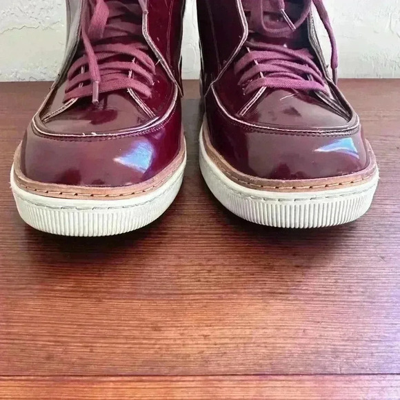 Maison Martin Margiela Men’s Red Leather High Top Shoes Size 44 - Picture 4 of 12